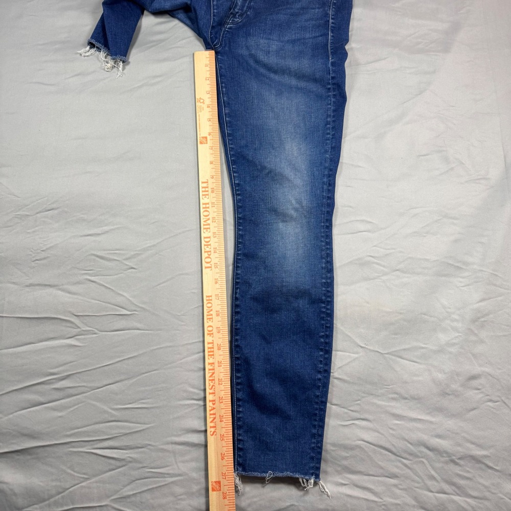 Mother The Looker Ankle Fray Jeans Fast Times Wash Blue Contemporary Sz 27 USA - Picture 9 of 11